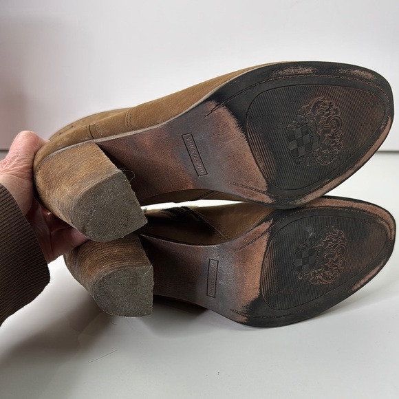 Vince Camuto Brown Heeled Boots with Chunky Heel and Western Design - Picture 8 of 14